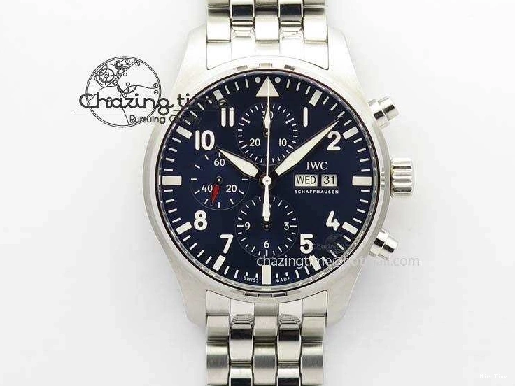MIROTIME 0519 UrbanChic Pilot Chrono 2016 IW377714 ZF 1:1 Best Edition Blue Dial On SS Bracelet A7750 V 7272